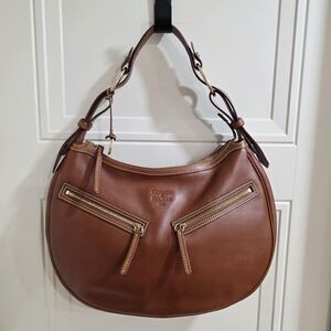 Dooney & Bourke Brown Leather Hobo Bag Purse Y2K 2000s